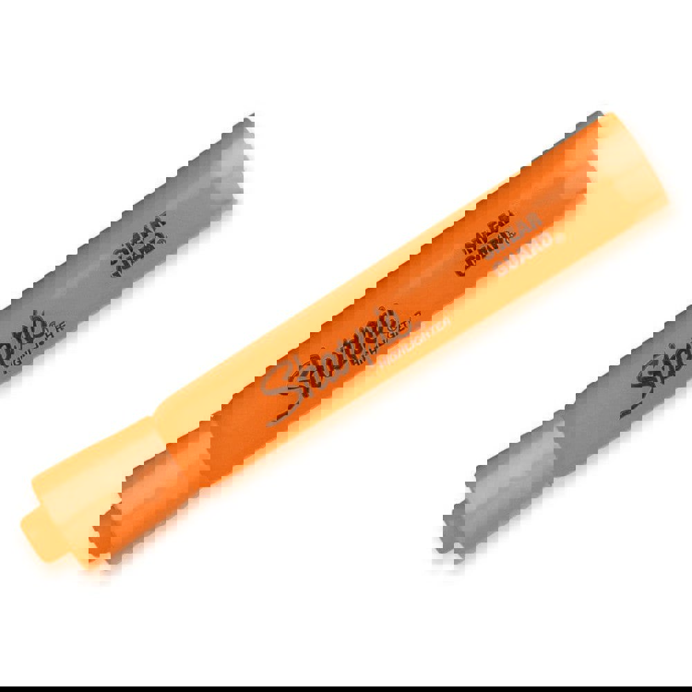 Tank Style Highlighters, Orange Ink, Chisel Tip, Orange Barrel, Dozen